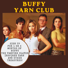 Load image into Gallery viewer, Buffy the Vampire Slayer Yarn Cult 1 Month - (Half Delirious DK) - Heathered Yarn Company