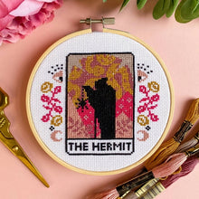 Load image into Gallery viewer, The Hermit Tarot Card Cross Stitch Kit
